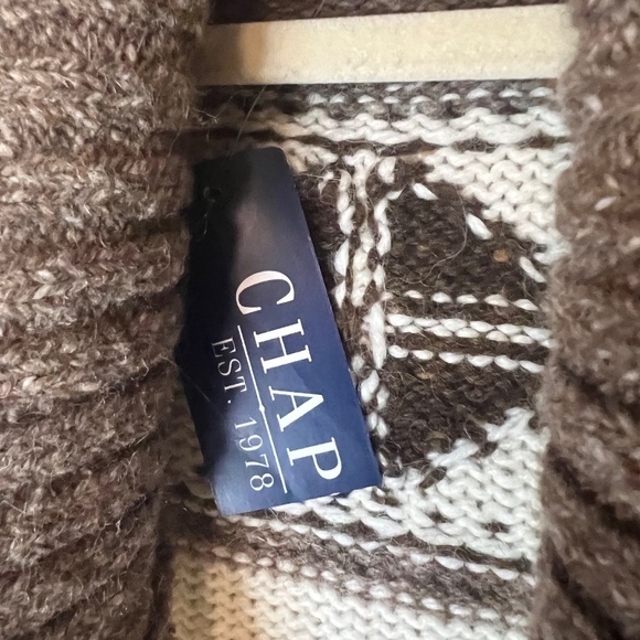 NWT Chaps Frontier Double Cream Southwest Alpaca Wool Cardigan - Picture 2 of 5